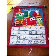 Veggie Tales Bob Countdown to Christmas Fabric Material Wall Hanging NEW   123311989115